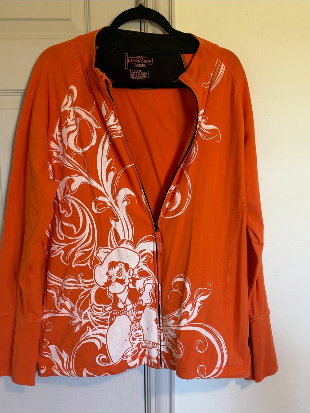 OSU Oklahoma State University Pistol Pete Emerson Street Collegiate jacket XL